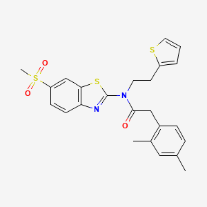 2-(2,4-dimethylphenyl)-N-(6-(methylsulfonyl)benzo[d]thiazol-2-yl)-N-(2-(thiophen-2-yl)ethyl)acetamide
