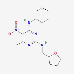 N4-cyclohexyl-6-methyl-5-nitro-N2-((tetrahydrofuran-2-yl)methyl)pyrimidine-2,4-diamine