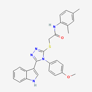 2-((5-(1H-indol-3-yl)-4-(4-methoxyphenyl)-4H-1,2,4-triazol-3-yl)thio)-N-(2,4-dimethylphenyl)acetamide
