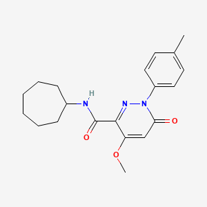 molecular formula C20H25N3O3 B2623524 N-cycloheptyl-4-methoxy-1-(4-methylphenyl)-6-oxopyridazine-3-carboxamide CAS No. 1004392-39-5