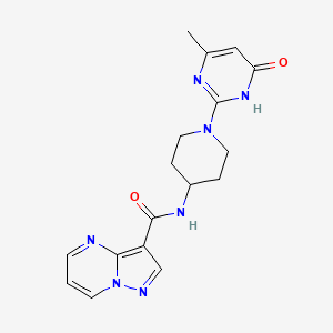 molecular formula C17H19N7O2 B2623526 N-(1-(4-methyl-6-oxo-1,6-dihydropyrimidin-2-yl)piperidin-4-yl)pyrazolo[1,5-a]pyrimidine-3-carboxamide CAS No. 1903688-66-3