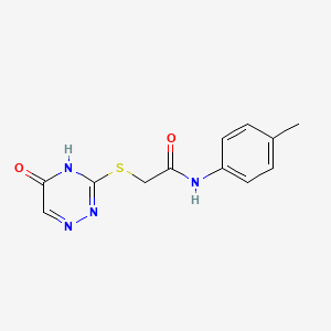 molecular formula C12H12N4O2S B2623537 2-((5-oxo-4,5-dihydro-1,2,4-triazin-3-yl)thio)-N-(p-tolyl)acetamide CAS No. 872628-43-8