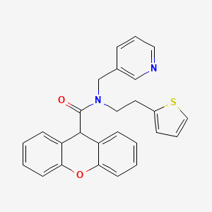 N-(pyridin-3-ylmethyl)-N-(2-(thiophen-2-yl)ethyl)-9H-xanthene-9-carboxamide