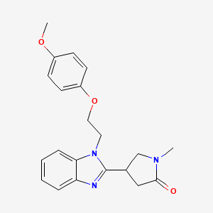 molecular formula C21H23N3O3 B2623539 4-(1-(2-(4-methoxyphenoxy)ethyl)-1H-benzo[d]imidazol-2-yl)-1-methylpyrrolidin-2-one CAS No. 892710-62-2