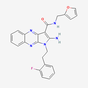 molecular formula C24H20FN5O2 B2623541 2-amino-1-[2-(2-fluorophenyl)ethyl]-N-(furan-2-ylmethyl)pyrrolo[3,2-b]quinoxaline-3-carboxamide CAS No. 395658-43-2