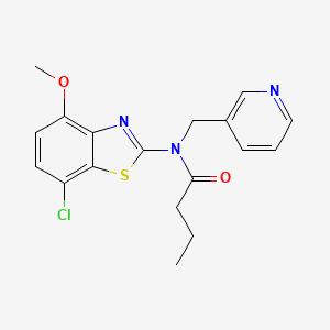 molecular formula C18H18ClN3O2S B2623542 N-(7-chloro-4-methoxybenzo[d]thiazol-2-yl)-N-(pyridin-3-ylmethyl)butyramide CAS No. 886965-49-7