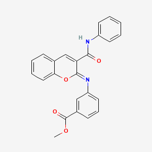 molecular formula C24H18N2O4 B2623550 methyl 3-{[(2Z)-3-(phenylcarbamoyl)-2H-chromen-2-ylidene]amino}benzoate CAS No. 1327183-58-3