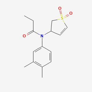 molecular formula C15H19NO3S B2623551 N-(3,4-dimethylphenyl)-N-(1,1-dioxido-2,3-dihydrothiophen-3-yl)propionamide CAS No. 863021-56-1
