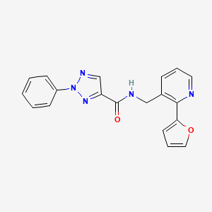 molecular formula C19H15N5O2 B2623552 N-((2-(furan-2-yl)pyridin-3-yl)methyl)-2-phenyl-2H-1,2,3-triazole-4-carboxamide CAS No. 2034268-56-7