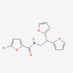 molecular formula C15H12BrNO4 B2623556 5-bromo-N-(2,2-di(furan-2-yl)ethyl)furan-2-carboxamide CAS No. 2176271-06-8
