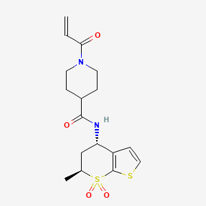 molecular formula C17H22N2O4S2 B2623558 N-[(4S,6S)-6-Methyl-7,7-dioxo-5,6-dihydro-4H-thieno[2,3-b]thiopyran-4-yl]-1-prop-2-enoylpiperidine-4-carboxamide CAS No. 2361599-51-9