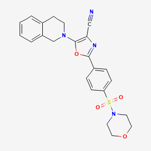 molecular formula C23H22N4O4S B2623560 5-(3,4-dihydroisoquinolin-2(1H)-yl)-2-[4-(morpholin-4-ylsulfonyl)phenyl]-1,3-oxazole-4-carbonitrile CAS No. 941244-64-0