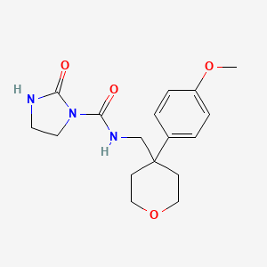 N-((4-(4-methoxyphenyl)tetrahydro-2H-pyran-4-yl)methyl)-2-oxoimidazolidine-1-carboxamide