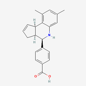 molecular formula C21H21NO2 B2623569 4-[(3aS,4R,9bR)-7,9-dimethyl-3a,4,5,9b-tetrahydro-3H-cyclopenta[c]quinolin-4-yl]benzoic acid CAS No. 1217778-65-8