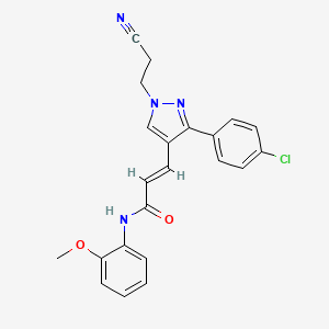 (E)-3-(3-(4-chlorophenyl)-1-(2-cyanoethyl)-1H-pyrazol-4-yl)-N-(2-methoxyphenyl)acrylamide