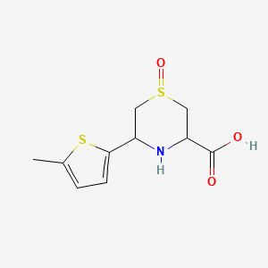 molecular formula C10H13NO3S2 B2623579 5-(5-Methylthiophen-2-yl)-1-oxo-1lambda4-thiomorpholine-3-carboxylic acid CAS No. 1561098-48-3