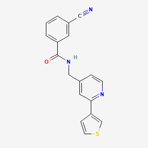 molecular formula C18H13N3OS B2623586 3-cyano-N-((2-(thiophen-3-yl)pyridin-4-yl)methyl)benzamide CAS No. 2034254-68-5