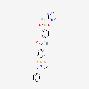4-[benzyl(ethyl)sulfamoyl]-N-[4-[(4-methylpyrimidin-2-yl)sulfamoyl]phenyl]benzamide