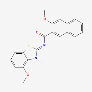 molecular formula C21H18N2O3S B2623589 (E)-3-methoxy-N-(4-methoxy-3-methylbenzo[d]thiazol-2(3H)-ylidene)-2-naphthamide CAS No. 441291-35-6