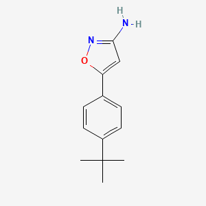 molecular formula C13H16N2O B2623592 5-(4-tert-Butylphenyl)-3-aminoisoxazole CAS No. 81465-78-3