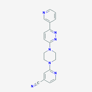molecular formula C19H17N7 B2623596 2-[4-(6-Pyridin-3-ylpyridazin-3-yl)piperazin-1-yl]pyridine-4-carbonitrile CAS No. 2380174-80-9