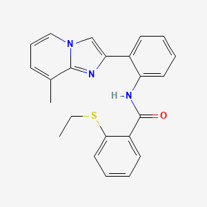 molecular formula C23H21N3OS B2623598 2-(ethylthio)-N-(2-(8-methylimidazo[1,2-a]pyridin-2-yl)phenyl)benzamide CAS No. 1795210-70-6