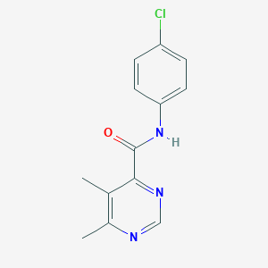 molecular formula C13H12ClN3O B2623599 N-(4-Chlorophenyl)-5,6-dimethylpyrimidine-4-carboxamide CAS No. 2380178-28-7