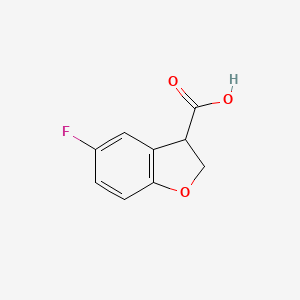 molecular formula C9H7FO3 B2623612 5-Fluoro-2,3-dihydro-1-benzofuran-3-carboxylic acid CAS No. 93670-19-0