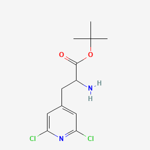 molecular formula C12H16Cl2N2O2 B2623615 Tert-butyl 2-amino-3-(2,6-dichloropyridin-4-yl)propanoate CAS No. 2287268-60-2