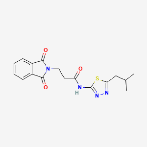 molecular formula C17H18N4O3S B2623618 3-(1,3-dioxoisoindol-2-yl)-N-[5-(2-methylpropyl)-1,3,4-thiadiazol-2-yl]propanamide CAS No. 611175-51-0