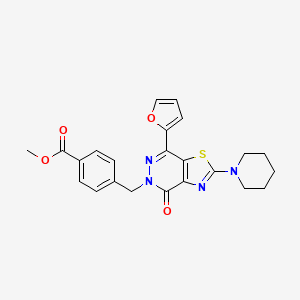 molecular formula C23H22N4O4S B2623620 methyl 4-((7-(furan-2-yl)-4-oxo-2-(piperidin-1-yl)thiazolo[4,5-d]pyridazin-5(4H)-yl)methyl)benzoate CAS No. 1203046-99-4