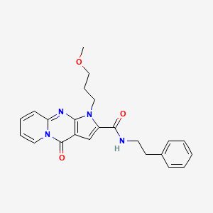 molecular formula C23H24N4O3 B2623621 1-(3-methoxypropyl)-4-oxo-N-phenethyl-1,4-dihydropyrido[1,2-a]pyrrolo[2,3-d]pyrimidine-2-carboxamide CAS No. 900870-95-3