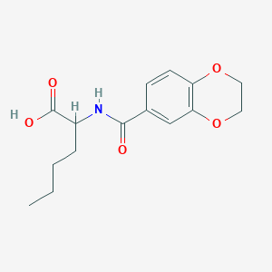 molecular formula C15H19NO5 B2623629 2-[(2,3-Dihydro-benzo[1,4]dioxine-6-carbonyl)-amino]-hexanoic acid CAS No. 1009419-86-6