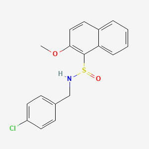 molecular formula C18H16ClNO2S B2623630 N-[(4-chlorophenyl)methyl]-2-methoxynaphthalene-1-sulfinamide CAS No. 477762-12-2