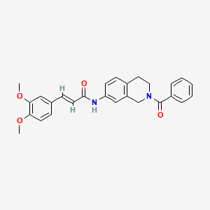 (E)-N-(2-benzoyl-1,2,3,4-tetrahydroisoquinolin-7-yl)-3-(3,4-dimethoxyphenyl)acrylamide