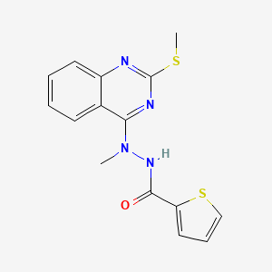 molecular formula C15H14N4OS2 B2623642 N'-methyl-N'-[2-(methylsulfanyl)-4-quinazolinyl]-2-thiophenecarbohydrazide CAS No. 341968-19-2