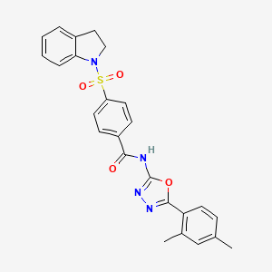 N-(5-(2,4-dimethylphenyl)-1,3,4-oxadiazol-2-yl)-4-(indolin-1-ylsulfonyl)benzamide