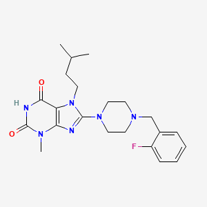 8-[4-[(2-Fluorophenyl)methyl]piperazin-1-yl]-3-methyl-7-(3-methylbutyl)purine-2,6-dione