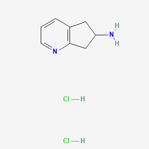 molecular formula C8H12Cl2N2 B2623652 6,7-Dihydro-5h-cyclopenta[b]pyridin-6-amine dihydrochloride CAS No. 1355328-35-6