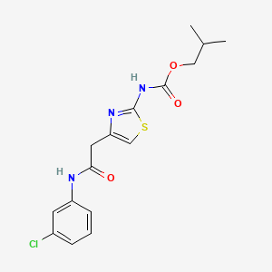 Isobutyl (4-(2-((3-chlorophenyl)amino)-2-oxoethyl)thiazol-2-yl)carbamate