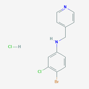 molecular formula C12H11BrCl2N2 B2623682 4-bromo-3-chloro-N-(pyridin-4-ylmethyl)aniline hydrochloride CAS No. 1803581-85-2