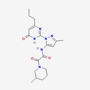 N-(3-methyl-1-(6-oxo-4-propyl-1,6-dihydropyrimidin-2-yl)-1H-pyrazol-5-yl)-2-(3-methylpiperidin-1-yl)-2-oxoacetamide