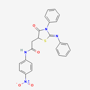 N-(4-nitrophenyl)-2-[(2Z)-4-oxo-3-phenyl-2-(phenylimino)-1,3-thiazolidin-5-yl]acetamide