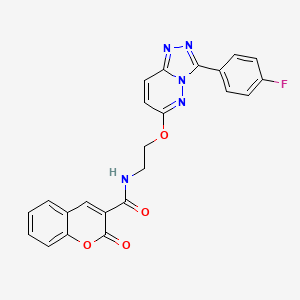 molecular formula C23H16FN5O4 B2623688 N-(2-((3-(4-fluorophenyl)-[1,2,4]triazolo[4,3-b]pyridazin-6-yl)oxy)ethyl)-2-oxo-2H-chromene-3-carboxamide CAS No. 1021030-71-6