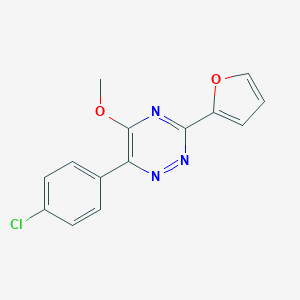 molecular formula C14H10ClN3O2 B262369 6-(4-Chlorophenyl)-3-(2-furyl)-5-methoxy-1,2,4-triazine 