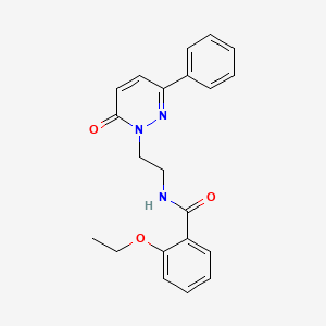 molecular formula C21H21N3O3 B2623690 2-ethoxy-N-(2-(6-oxo-3-phenylpyridazin-1(6H)-yl)ethyl)benzamide CAS No. 921825-43-6