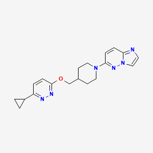 3-Cyclopropyl-6-[(1-{imidazo[1,2-b]pyridazin-6-yl}piperidin-4-yl)methoxy]pyridazine