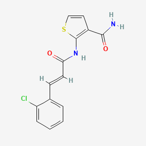 molecular formula C14H11ClN2O2S B2623703 (E)-2-(3-(2-chlorophenyl)acrylamido)thiophene-3-carboxamide CAS No. 942011-22-5