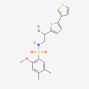 N-(2-([2,3'-bithiophen]-5-yl)-2-hydroxyethyl)-2-methoxy-4,5-dimethylbenzenesulfonamide