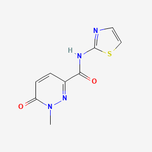 molecular formula C9H8N4O2S B2623716 1-methyl-6-oxo-N-(1,3-thiazol-2-yl)pyridazine-3-carboxamide CAS No. 874966-25-3